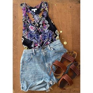 dELiA*s Aztec print racer back crop top XS